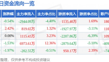 股票行情快报:神火股份(000933)6月25日主力资金净卖出2944.09万元