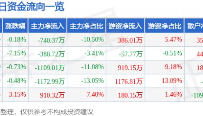 股票行情快报:沙河股份(000014)12月24日主力资金净卖出740.37万元