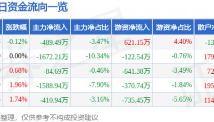 股票行情快报:朗玛信息(300288)8月21日主力资金净卖出489.49万元