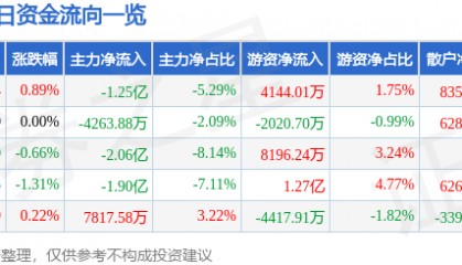 股票行情快报:京东方A(000725)2月21日主力资金净卖出1.25亿元