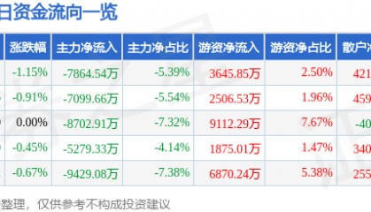 股票行情快报:京东方A(000725)3月13日主力资金净卖出7864.54万元
