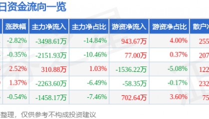 股票行情快报:莱宝高科(002106)12月13日主力资金净卖出3498.61万元