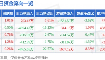 股票行情快报:实达集团(600734)8月21日主力资金净买入703.13万元