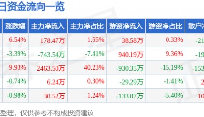 蓝丰生化(002513)5月6日主力资金净买入178.47万元