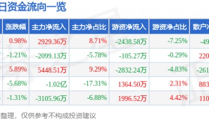 股票行情快报:宏昌电子(603002)9月1日主力资金净买入2929.36万元