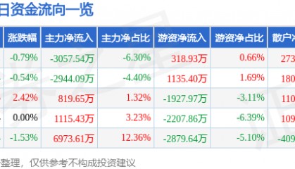 股票行情快报:神火股份(000933)6月26日主力资金净卖出3057.54万元